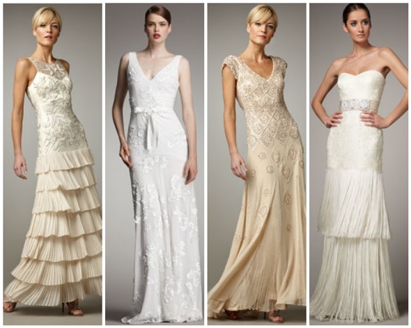 Here are some examples of long short wedding gowns from Neiman Marcus that 