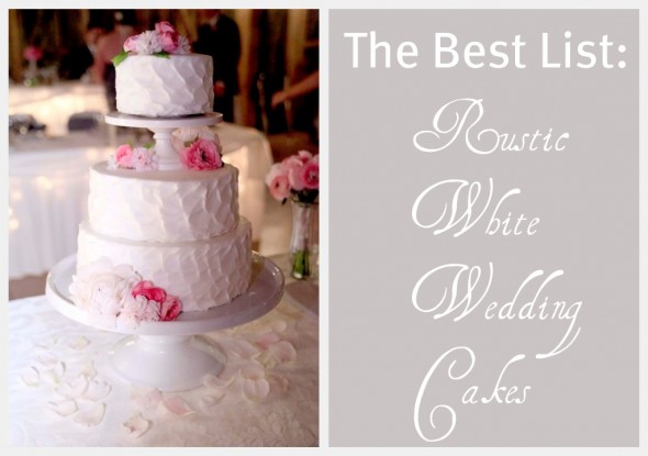 Here are a few rustic white wedding cakes from the past few months that are