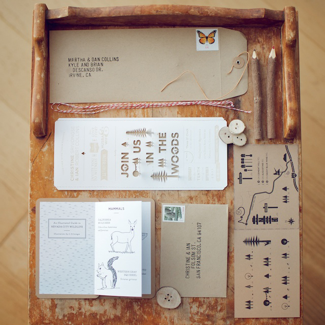 I fell head over heels with a wedding invitation that I found over at Wood 
