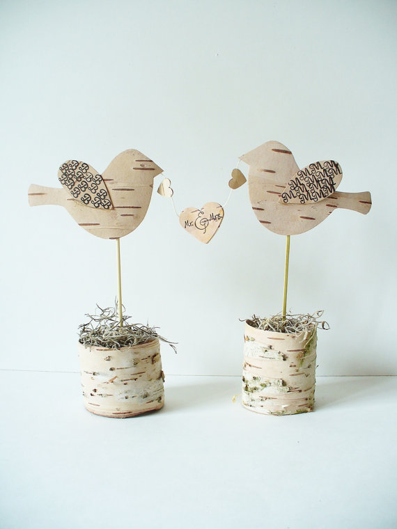 Rustic Wedding Cake Toppers